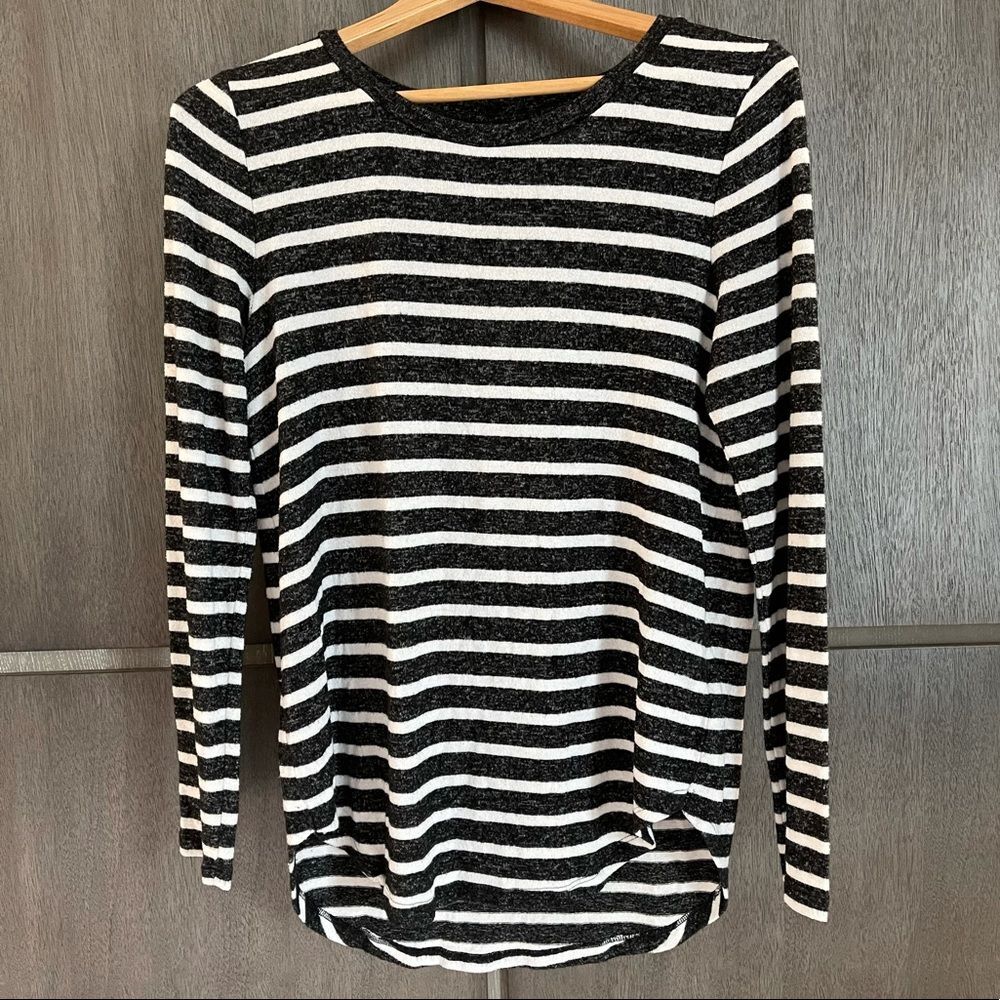 Old Navy Blue & White Striped Long Sleeve Top Med
